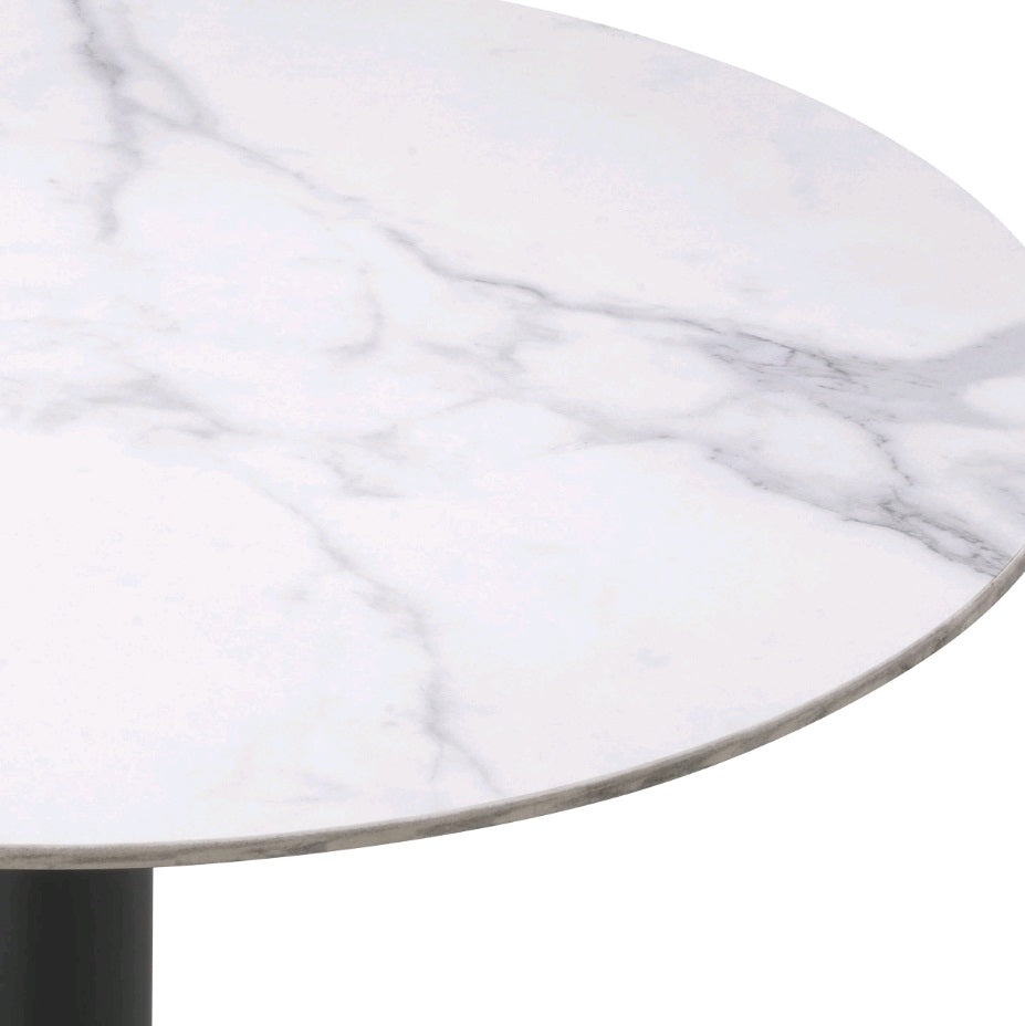DINNING TABLE TREVOR WHITE MARBLE TOP