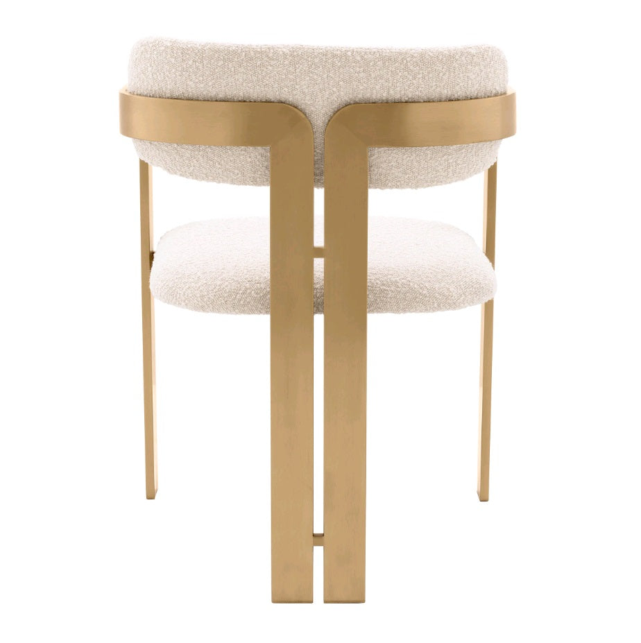 DIN ARMCHAIR DONATE BRUSHED BRASS BOUCLE