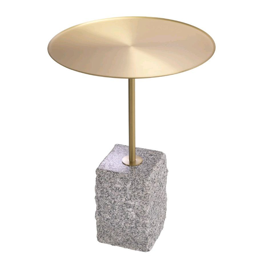 SIDE TABLE COLE BRUSHED BRASS GRANITE