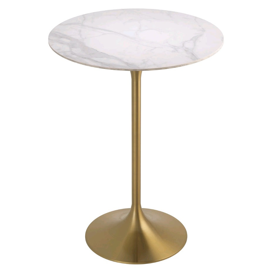 BAR TABLE TAZIO WHITE MARBLE LOOK TOP