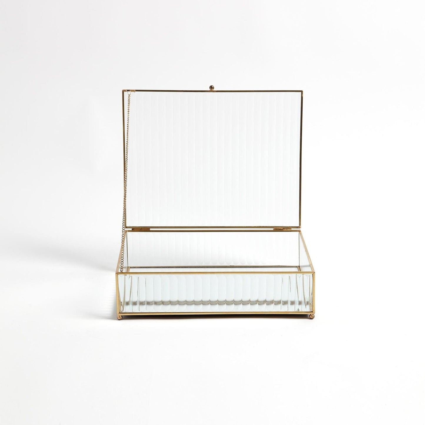 REEDED GLASS BOX- LG