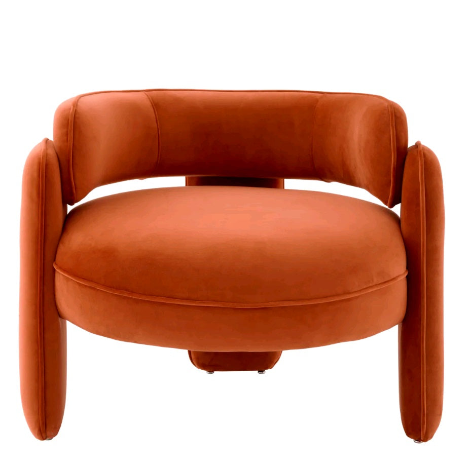 CHAIR CHAPLIN SAVONA ORANGE VELVET