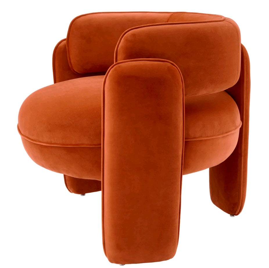 CHAIR CHAPLIN SAVONA ORANGE VELVET