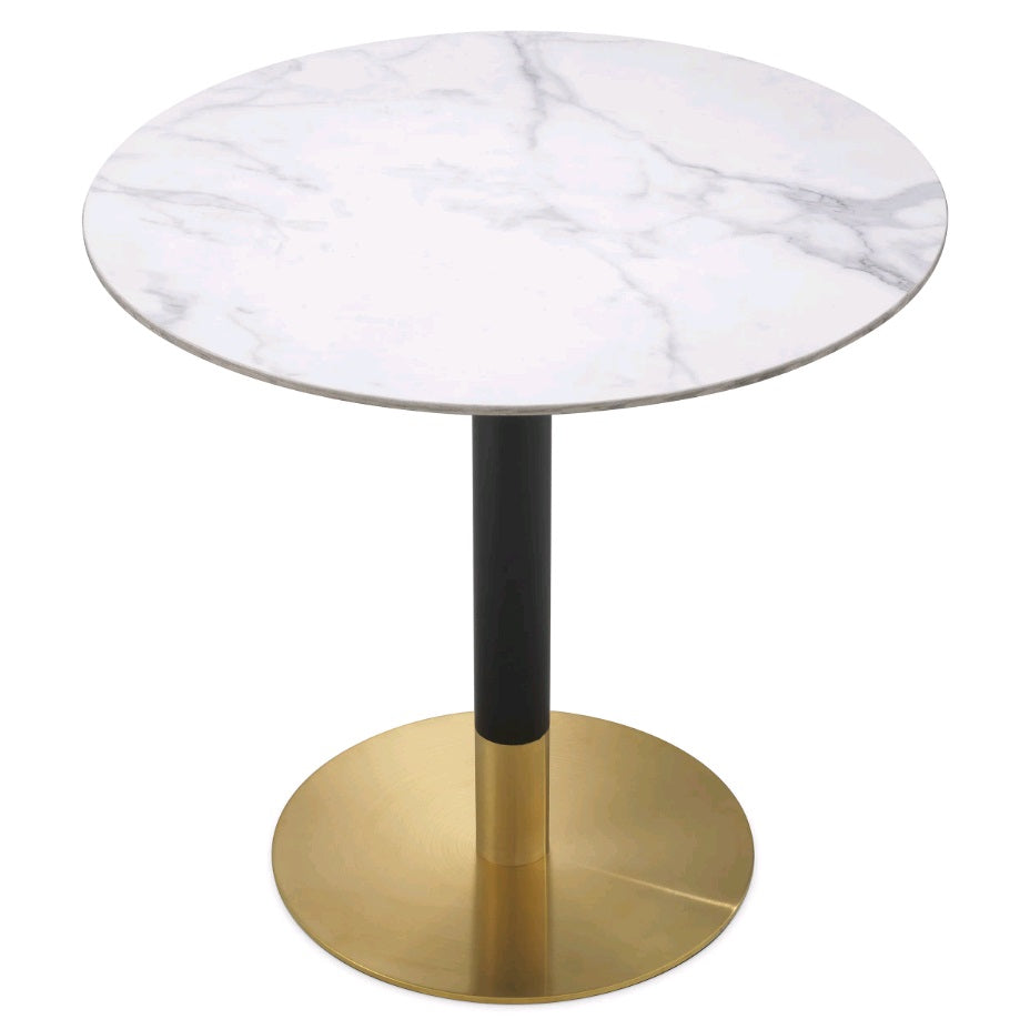 DINNING TABLE TREVOR WHITE MARBLE TOP