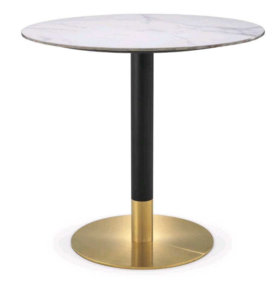 DINNING TABLE TREVOR WHITE MARBLE TOP