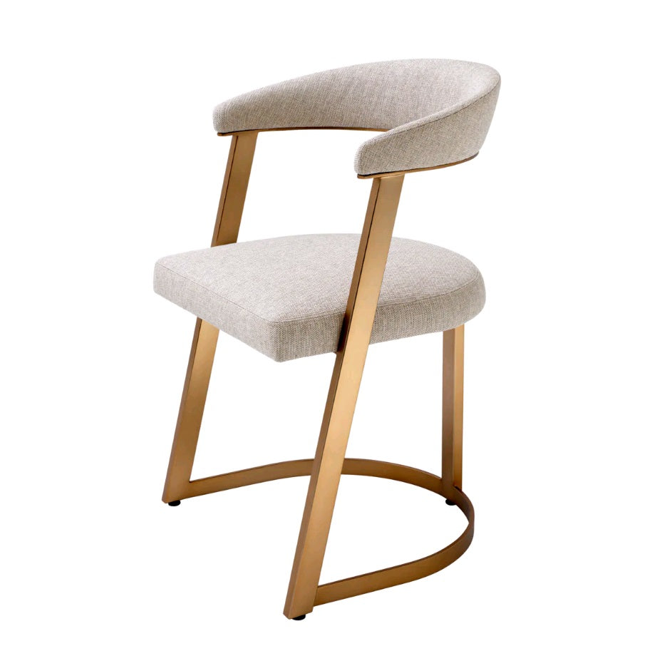 DIN ARMCHAIR DEXTER BRUSHED BRASS BEIGE