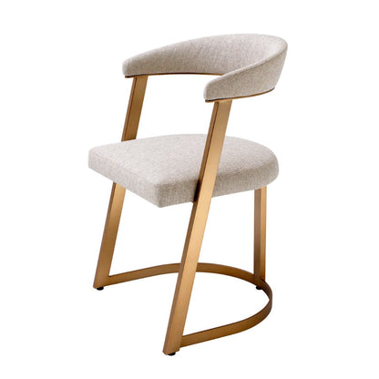 DIN ARMCHAIR DEXTER BRUSHED BRASS BEIGE