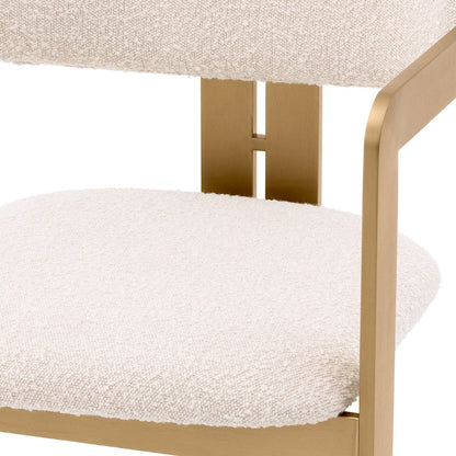 DIN ARMCHAIR DONATE BRUSHED BRASS BOUCLE