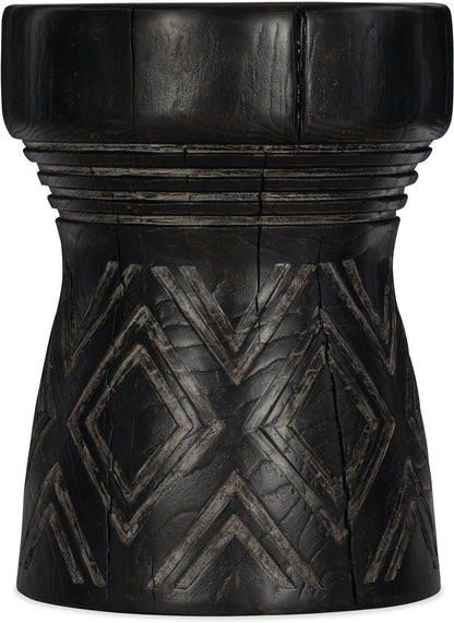 CARVED STUMP SIDE TABLE- BLK