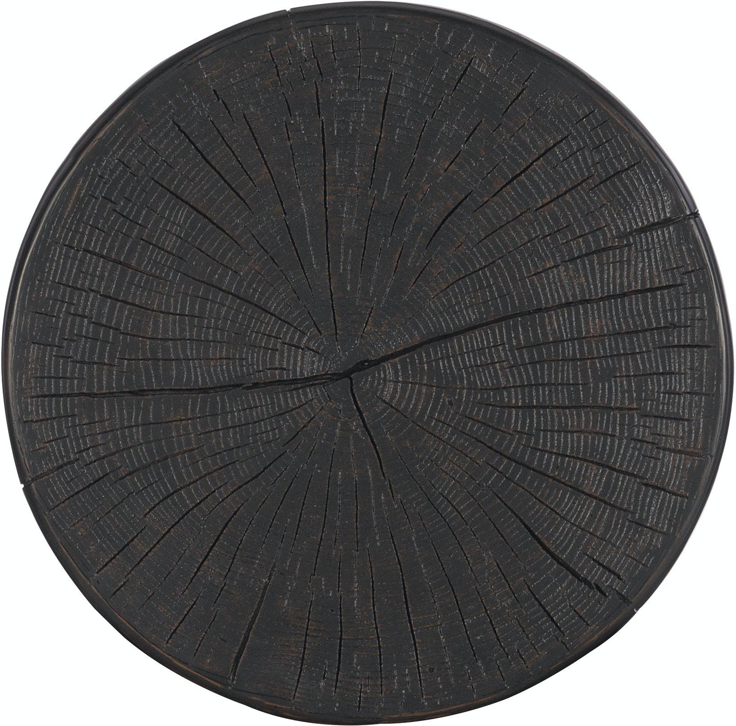 CARVED STUMP SIDE TABLE- BLK