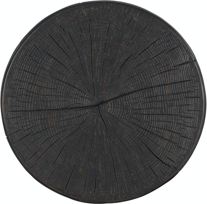 CARVED STUMP SIDE TABLE- BLK