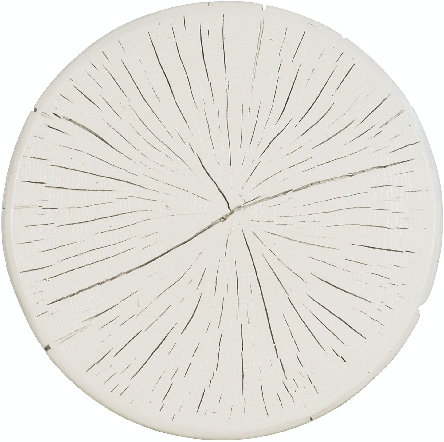 CARVED STUMP SIDE TABLE- WHT