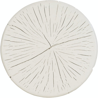 CARVED STUMP SIDE TABLE- WHT