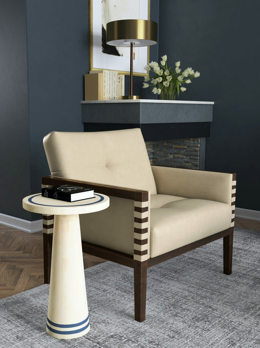 DON'T BE BLUE BONE ACCENT TABLE
