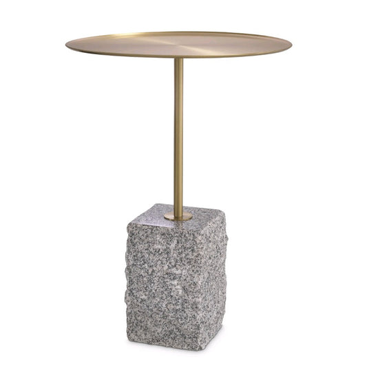 SIDE TABLE COLE BRUSHED BRASS GRANITE