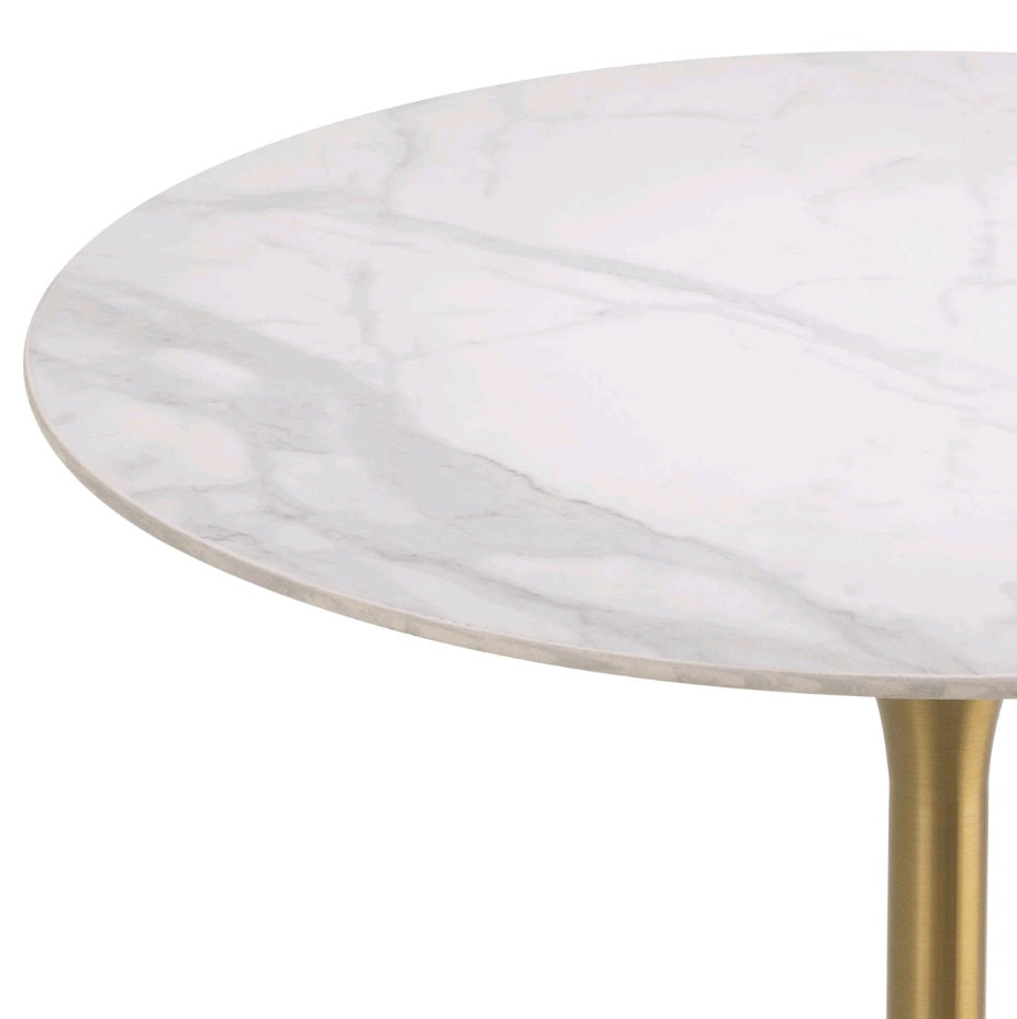 BAR TABLE TAZIO WHITE MARBLE LOOK TOP