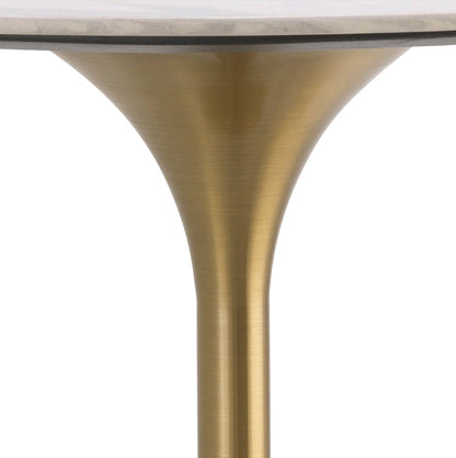 BAR TABLE TAZIO WHITE MARBLE LOOK TOP