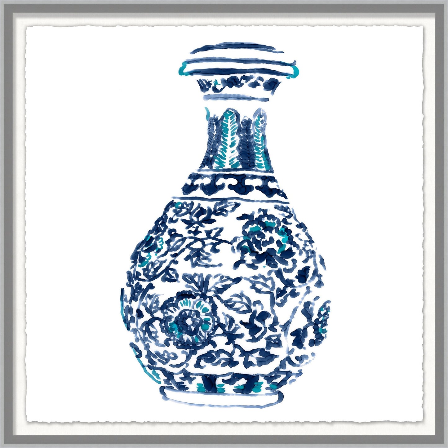 CHINOISERIE VASE 2 FRAMED WALL ART