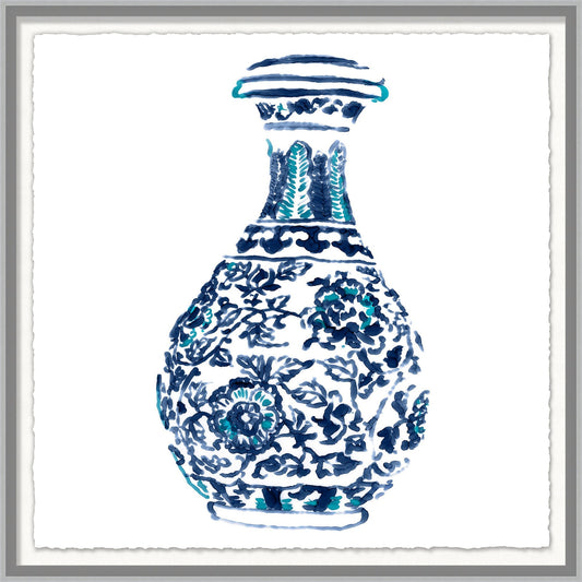 CHINOISERIE VASE 2 FRAMED WALL ART