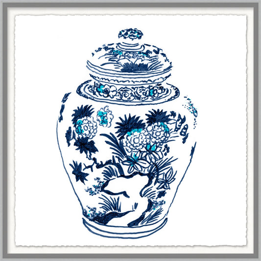 CHINOISERIE VASE 4 FRAMED WALL ART