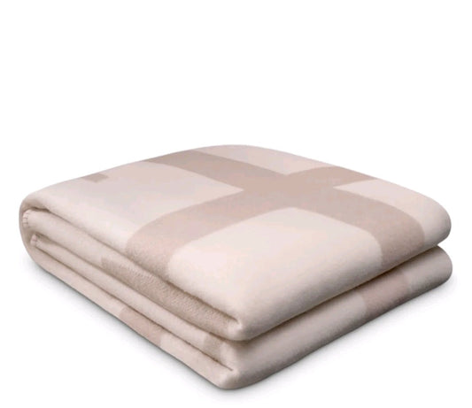 BLANKET ZERA PLAID OFF-WHITE