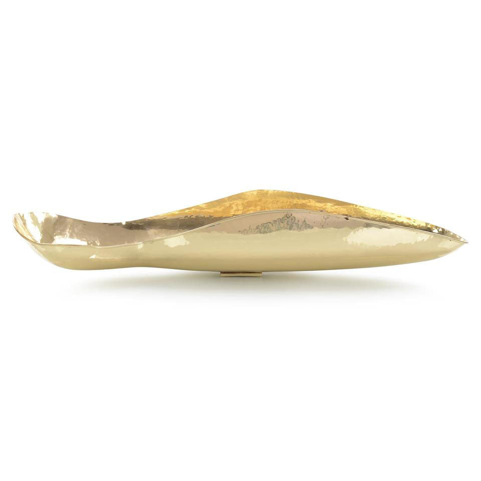 SCULPTURAL BRASS BOWL