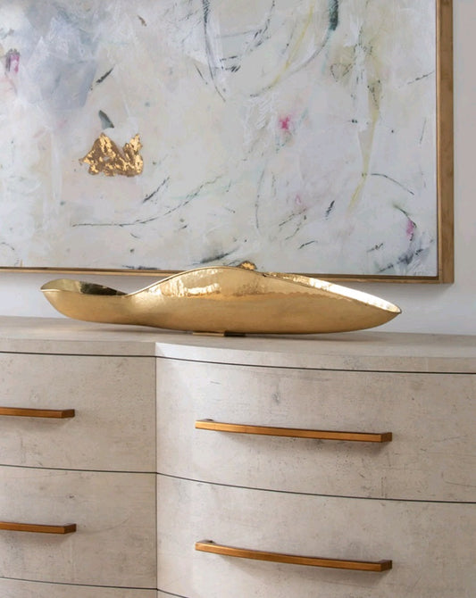 SCULPTURAL BRASS BOWL