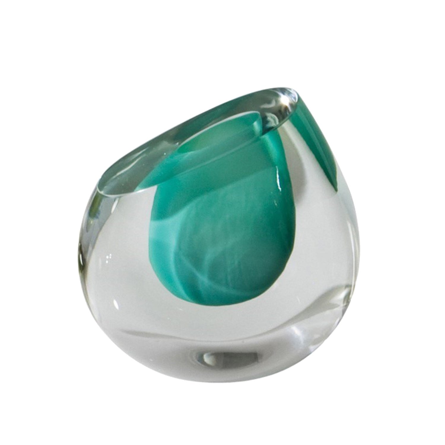 Ku9539 Color Drop Vase – Aqua | Handblown Glass | Kutmec Furniture