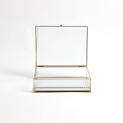 REEDED GLASS BOX- LG