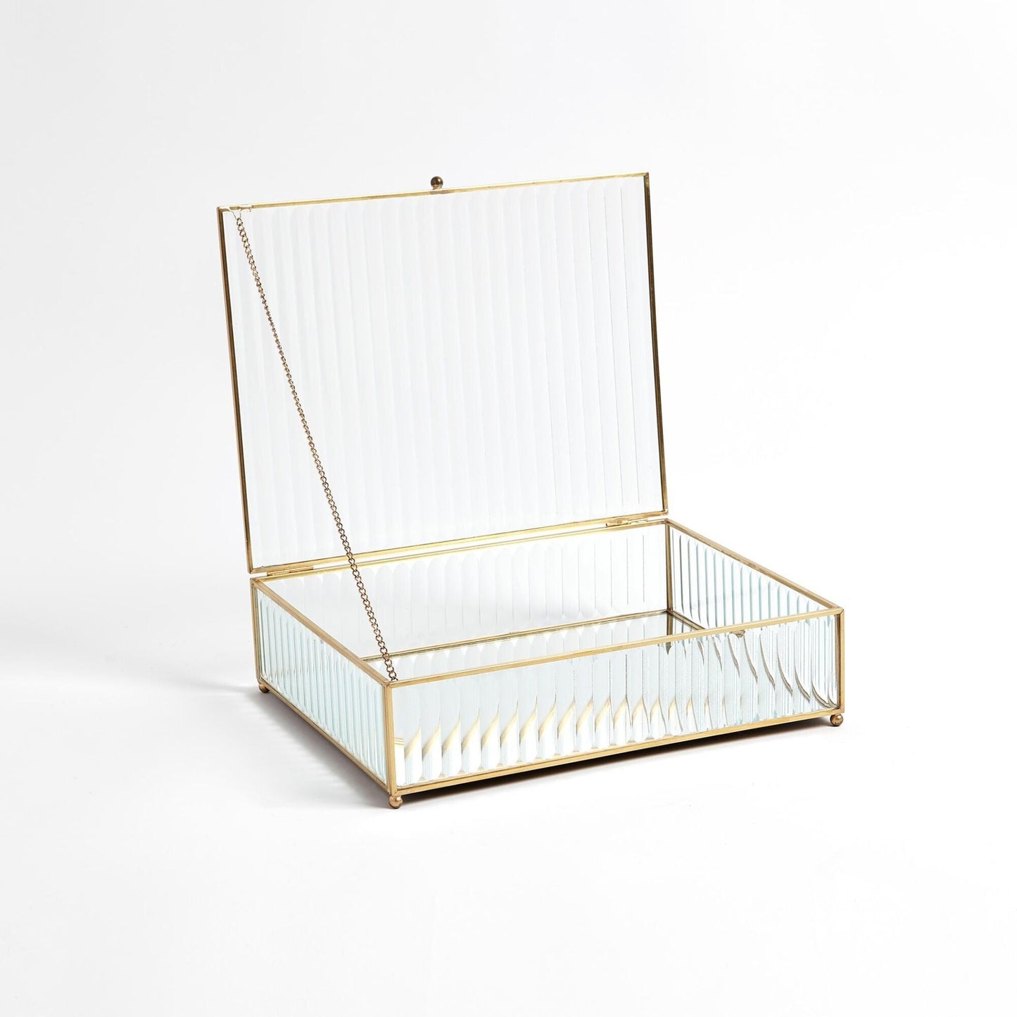 REEDED GLASS BOX- LG