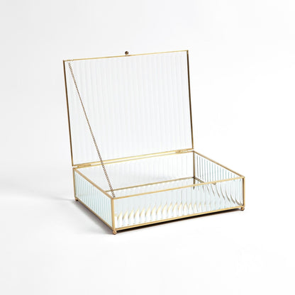 REEDED GLASS BOX- LG