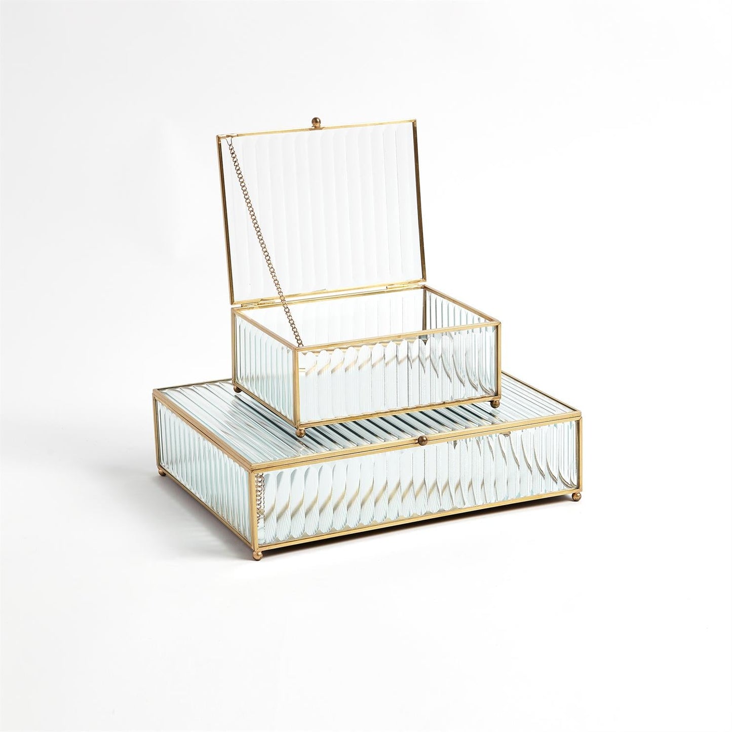 REEDED GLASS BOX- LG