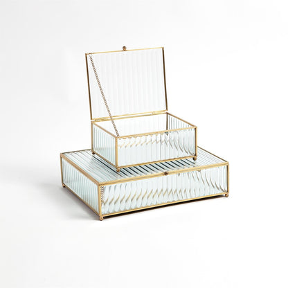 REEDED GLASS BOX- LG
