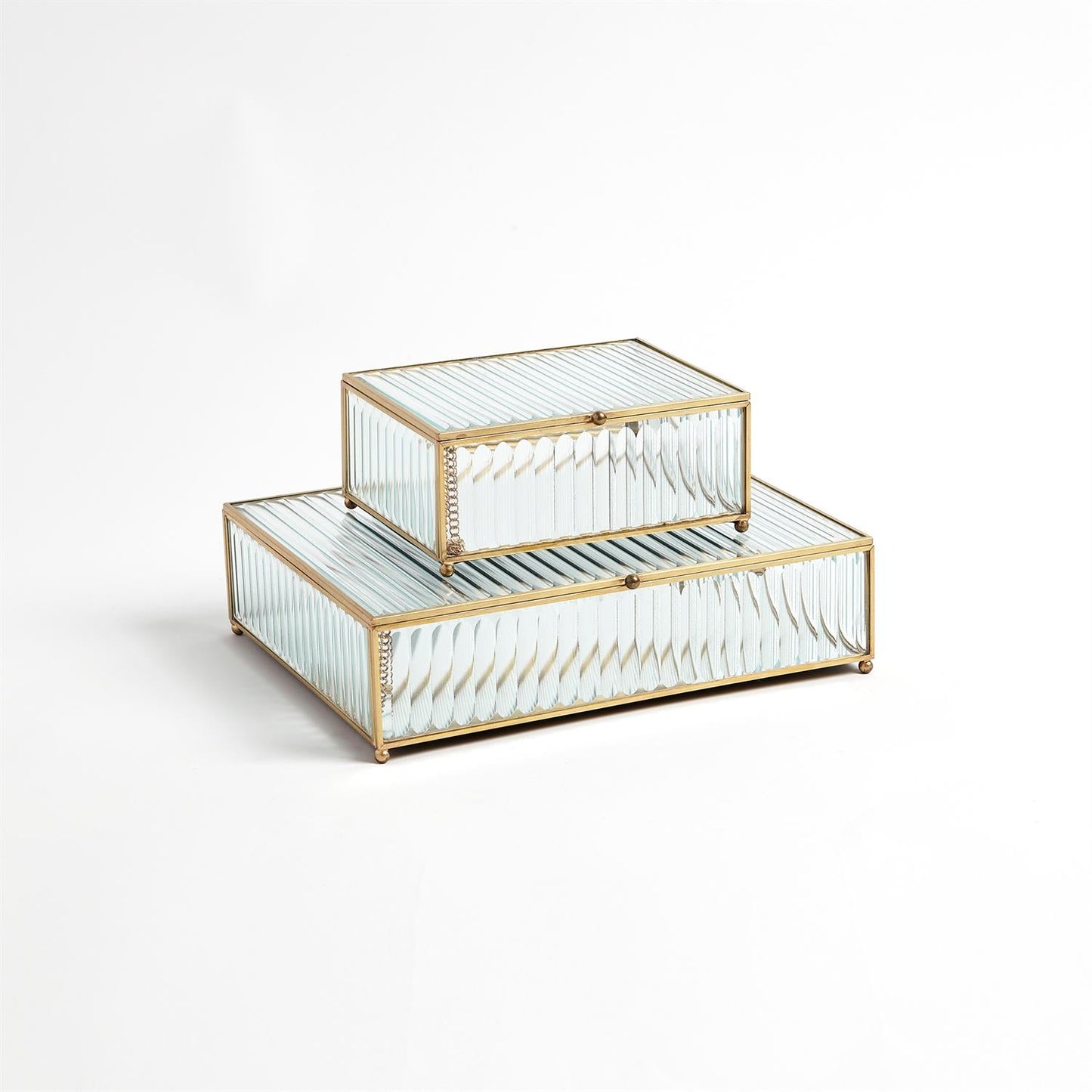 REEDED GLASS BOX- LG