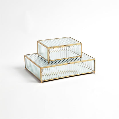 REEDED GLASS BOX- LG