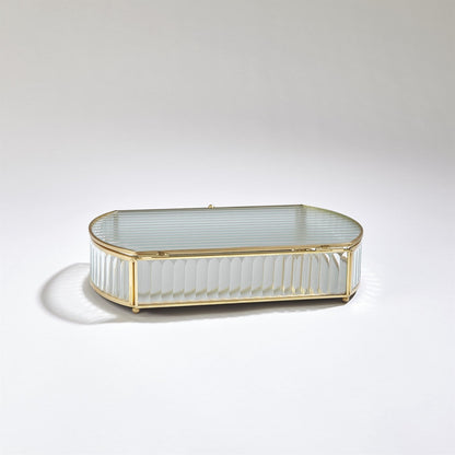 REEDED GLASS BOX OVAL