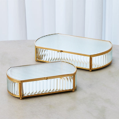 REEDED GLASS BOX OVAL