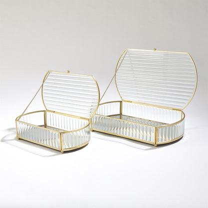 REEDED GLASS BOX OVAL