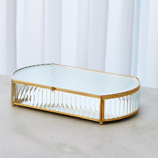 REEDED GLASS BOX OVAL