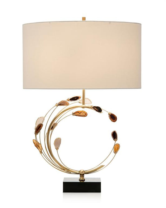 SWIRLING AGATES TABLE LAMP- GLD