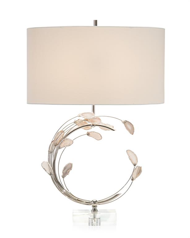 SWIRLING AGATES TABLE LAMP- SLV