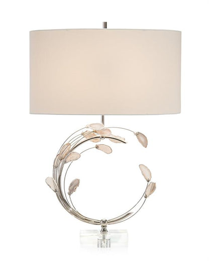 SWIRLING AGATES TABLE LAMP- SLV